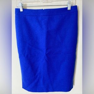 100% wool blue j crew no 2 pencil skirt